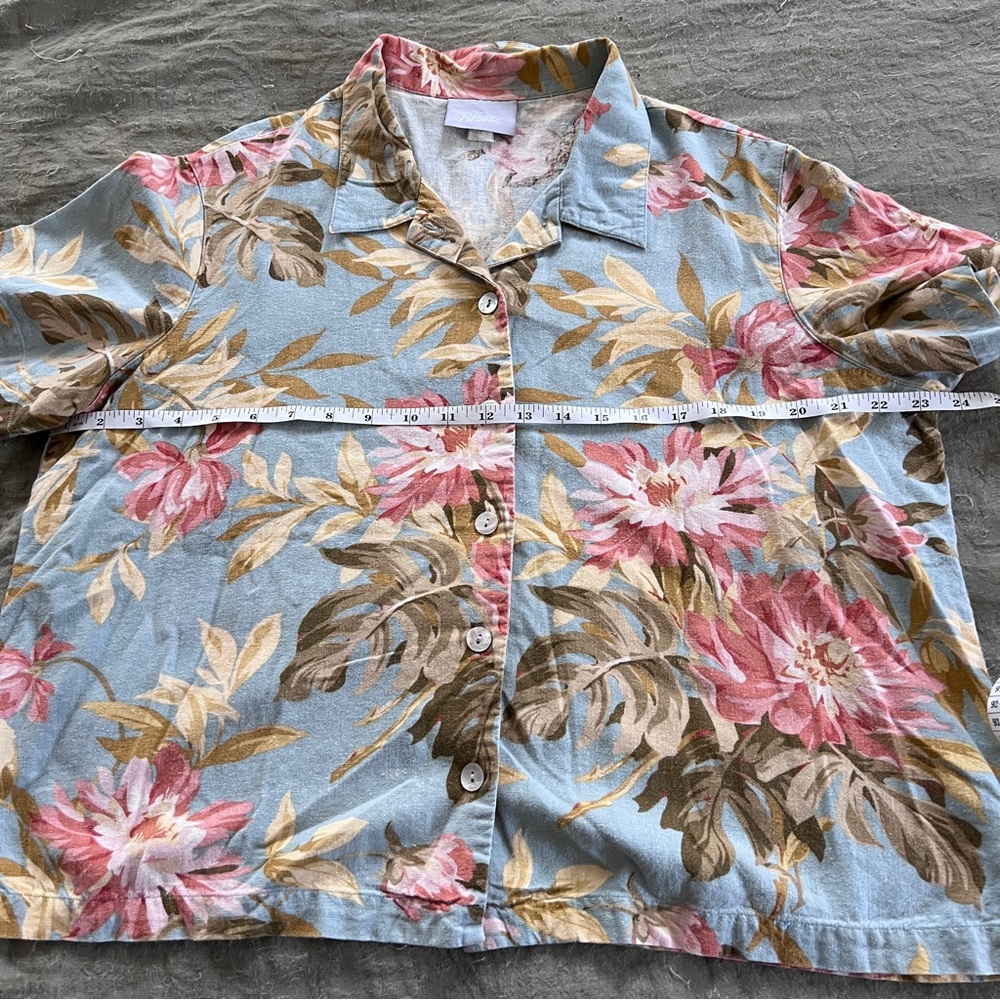 Blair Women’s Linen Blend Floral Lightweight Button Up Shirt Size XL - Picture 2 of 8